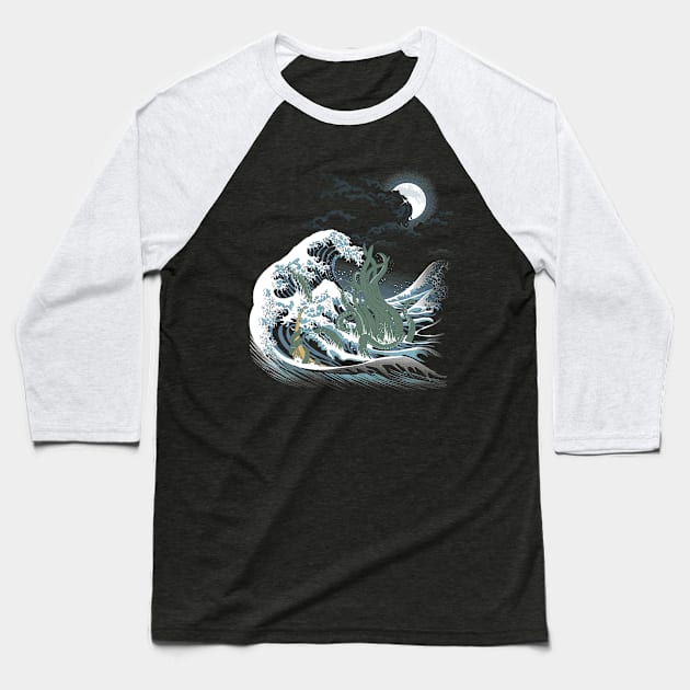 The Wave of R'lyeh Baseball T-Shirt by Samiel